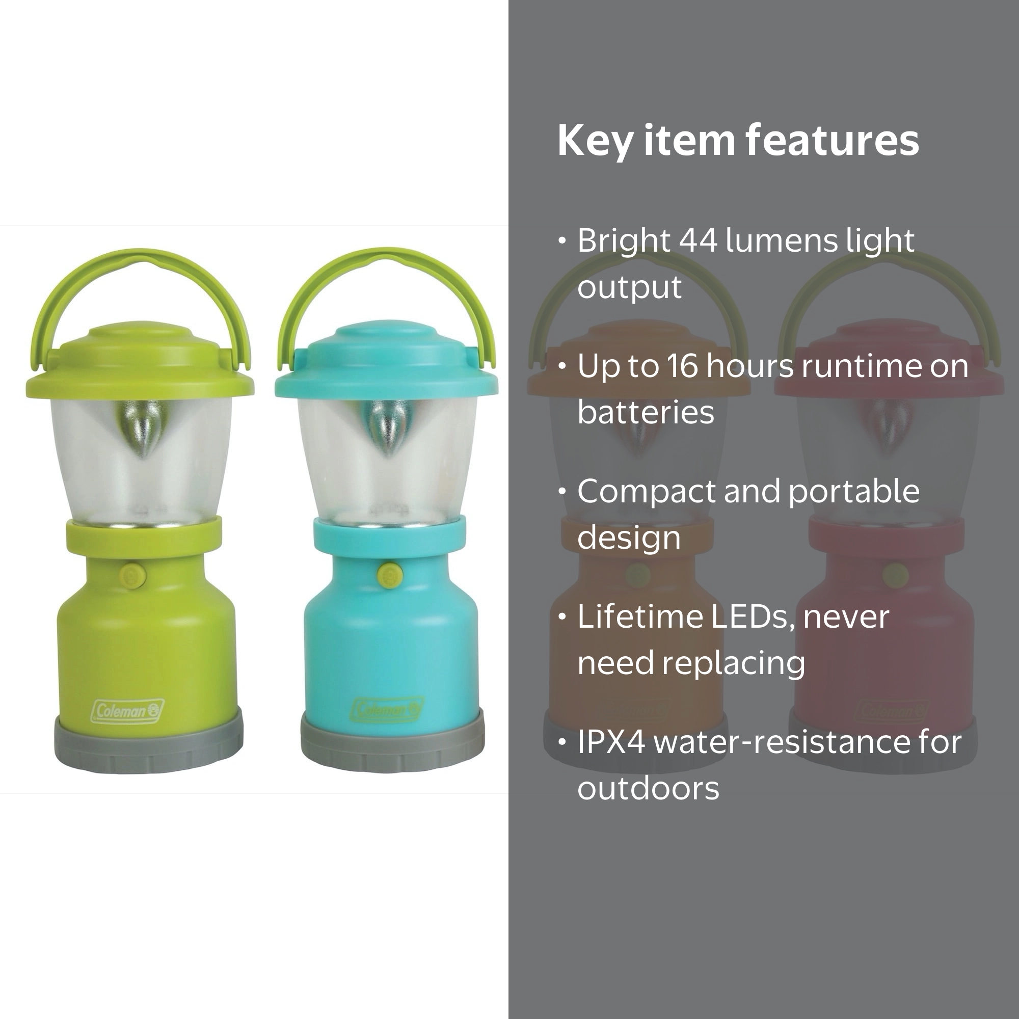 Coleman Kids Adventure Mini LED Camping Lantern, 44 Lumens with Coleman Kids Adventure Mini LED Camping Lantern, 44 Lumens with