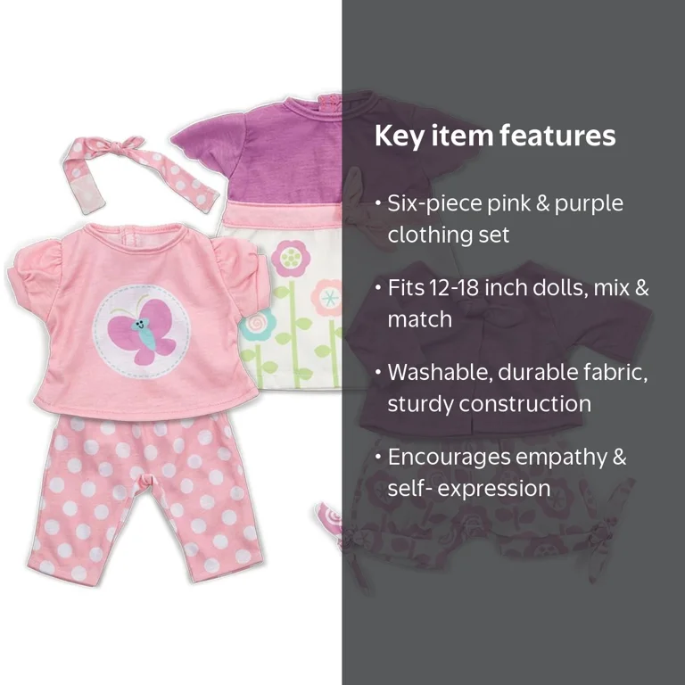 Melissa & Doug, Fashion Doll Clothes, 12-18 inch, Mix & Match Set