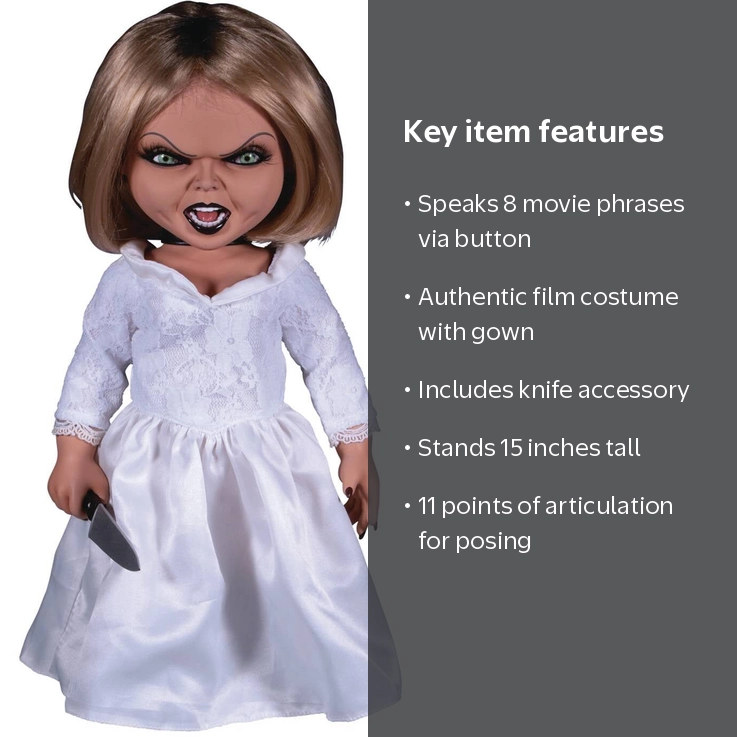 MEZCO, Seed of Chucky, Talking Tiffany, 15 inches, White gown
