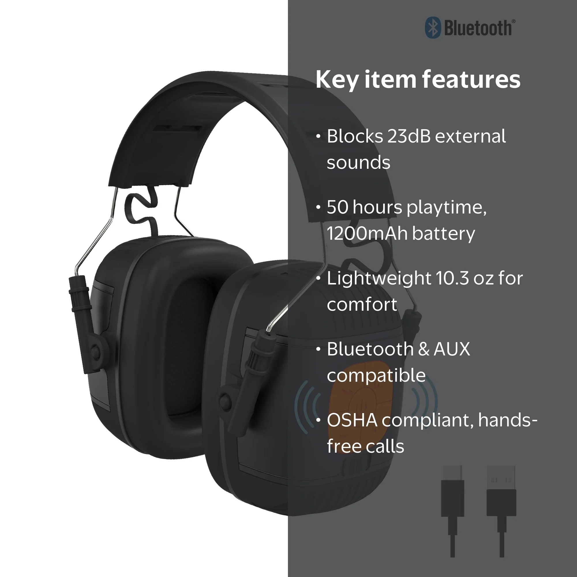 Tzumi Sound Guards, Noise-Cancelling Bluetooth Headphones, Hearing