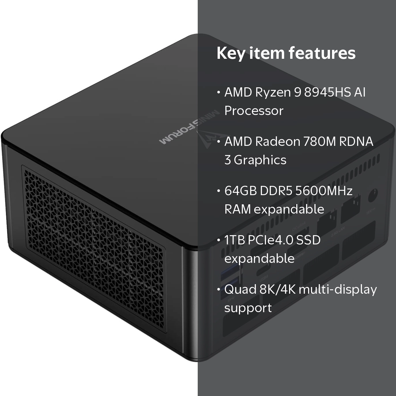 Free Shipping! MINISFORUM Mini PC UM890 Pro AMD Ryzen 9 8945HS 8C