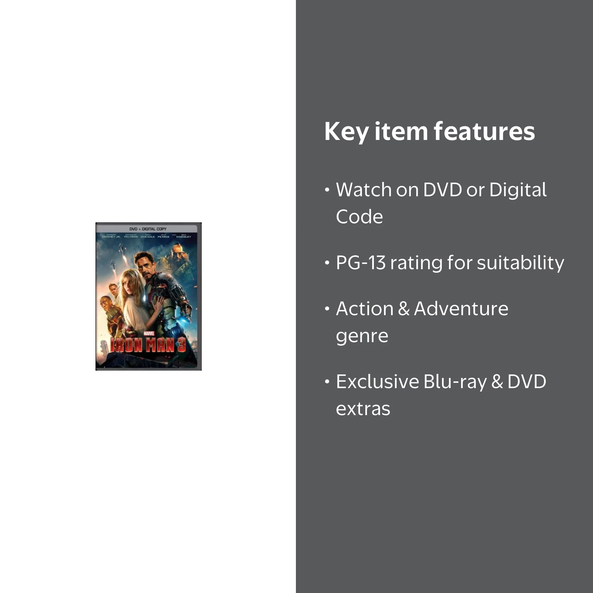 Iron Man 3 (DVD + Digital Code) - Walmart.com