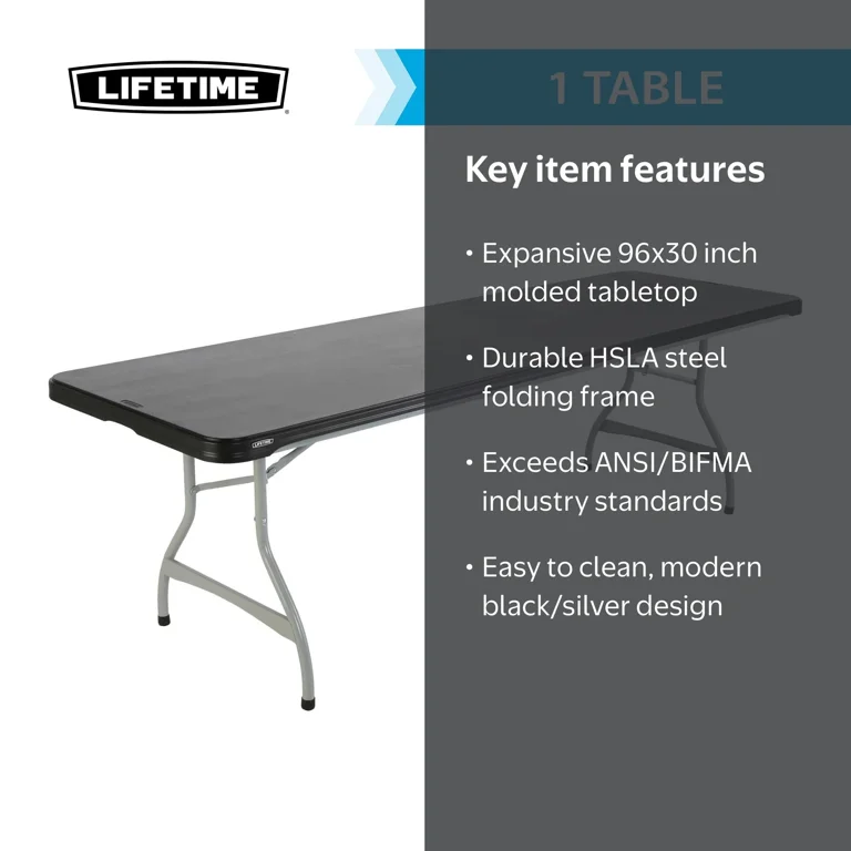 Style スタイル Style PREMIUM Lifetime 8 Foot Nesting Rectangle Table, Indoor/Outdoor Commercial