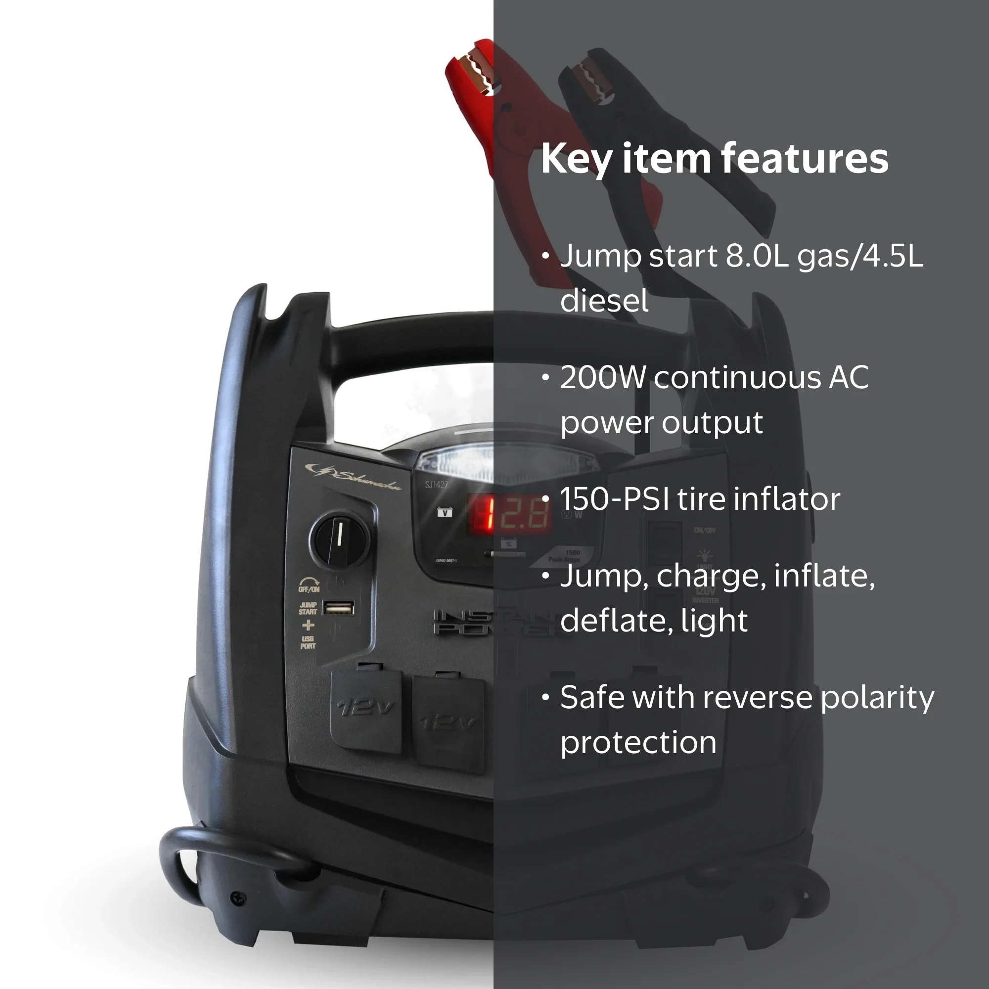 Schumacher SJ1427 6-in-1 1500A Jump Starter, Portable Power Station with  Compressor  New - Walmart.com