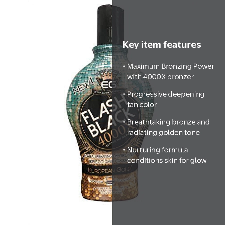 European Gold Flash Black 4000X Indoor Tanning Lotion with Time