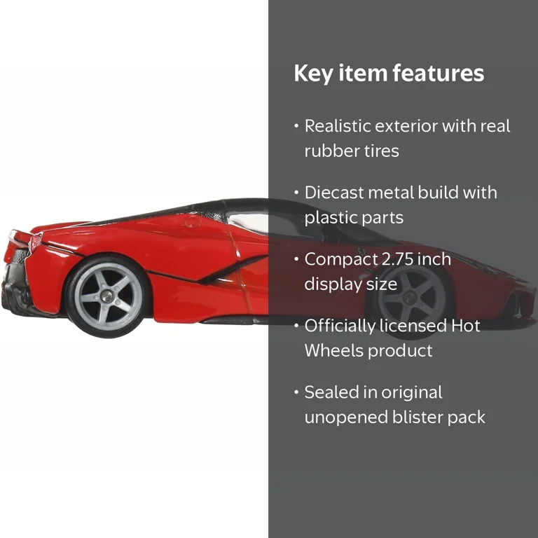 Hot Wheels, Diecast Model Car, Ferrari LaFerrari Red with Black