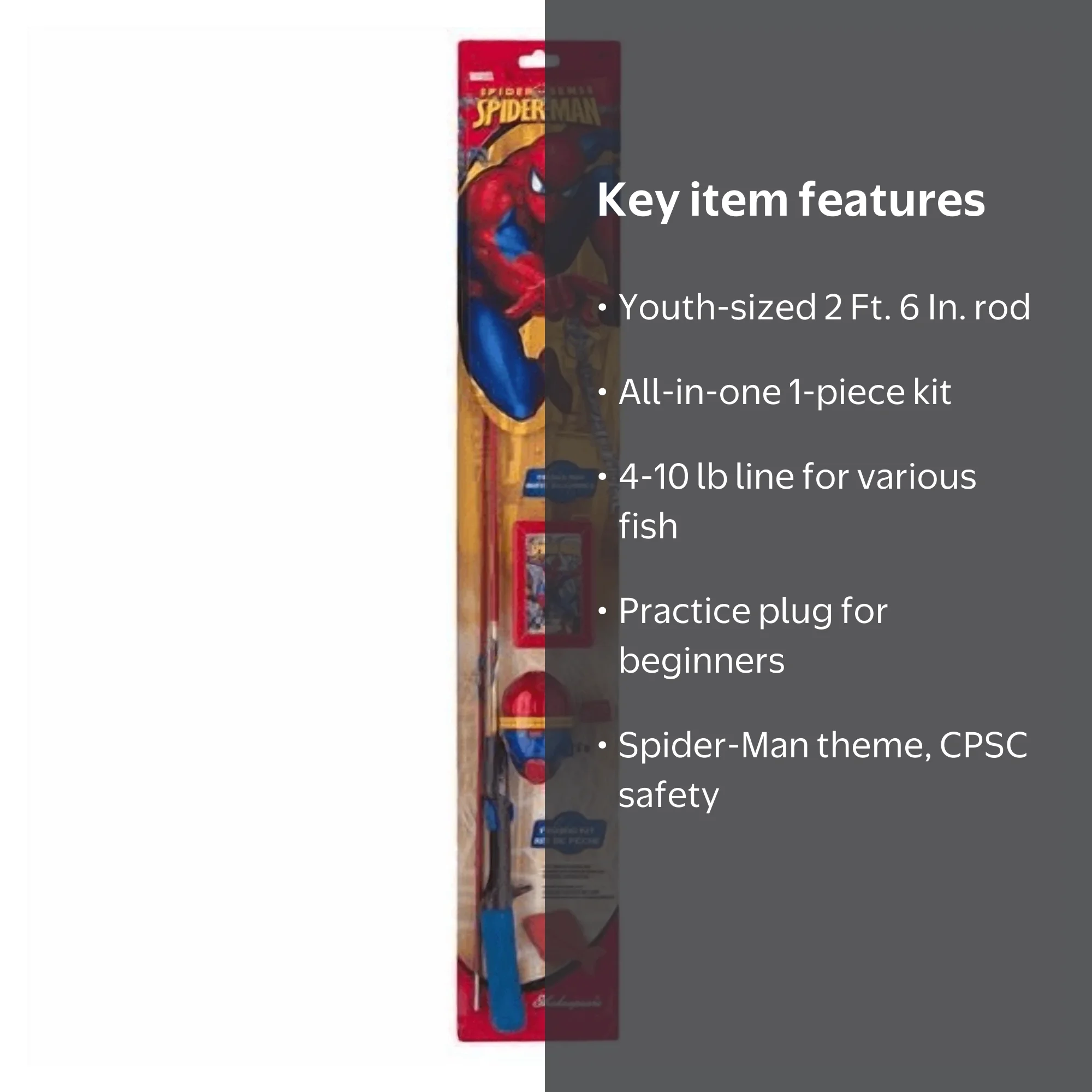 Shakespeare Spider-Man Fishing Kit with 2 Ft. 6 In. All-In-One