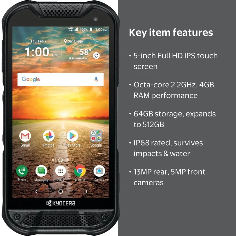 Kyocera DuraForce Pro 2 - Military Grade, Sapphire Shield, 5-inch