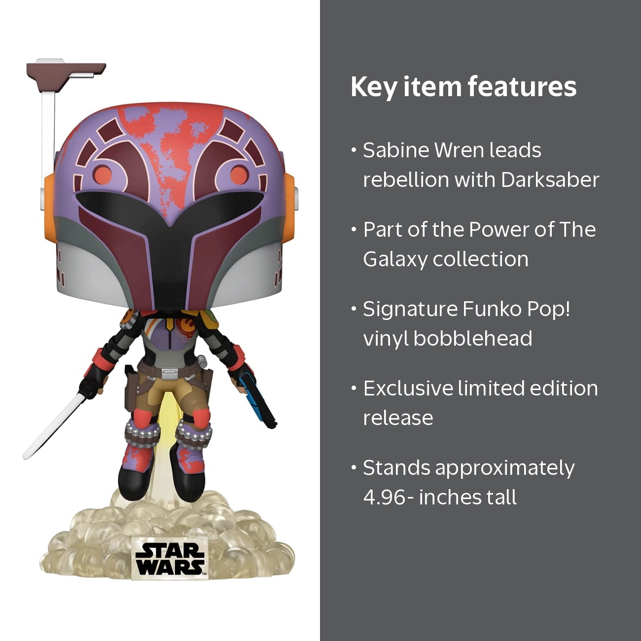 Funko Pop! Star Wars Rebels: Sabine Wren with Darksaber, Power of