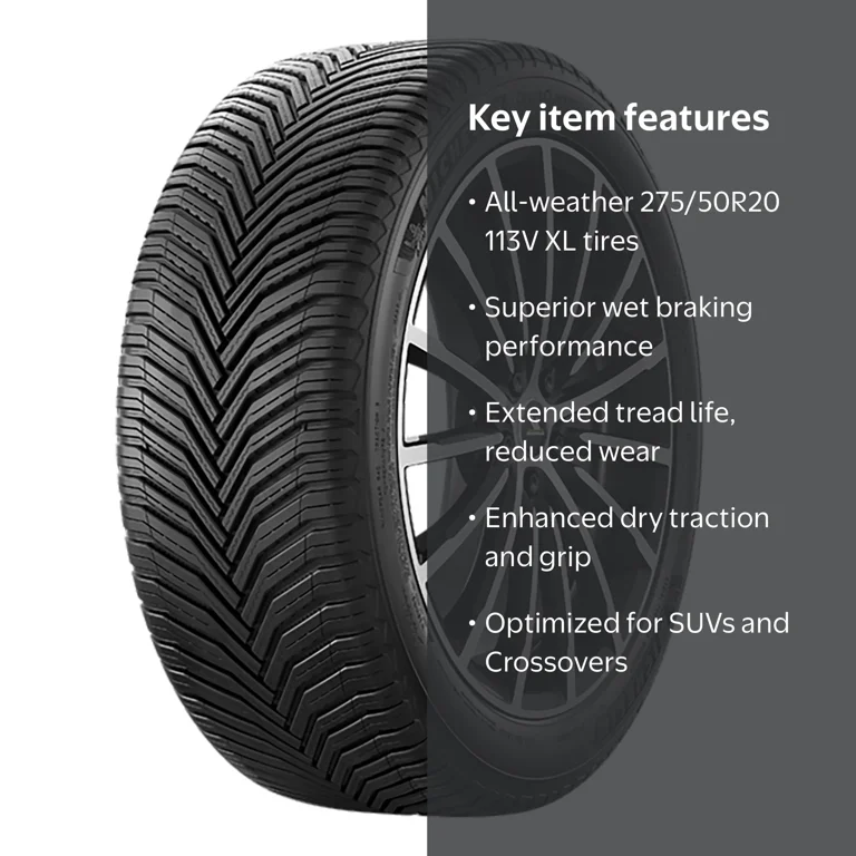Michelin, All-Season Tire, 275/50R20/XL 113V, Wet and Snow