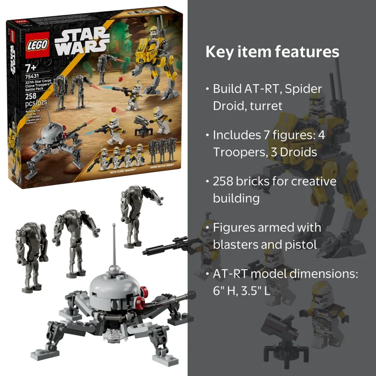 LEGO, Star Wars 327th Clone Troopers Battle Pack, 258 Pieces, Red