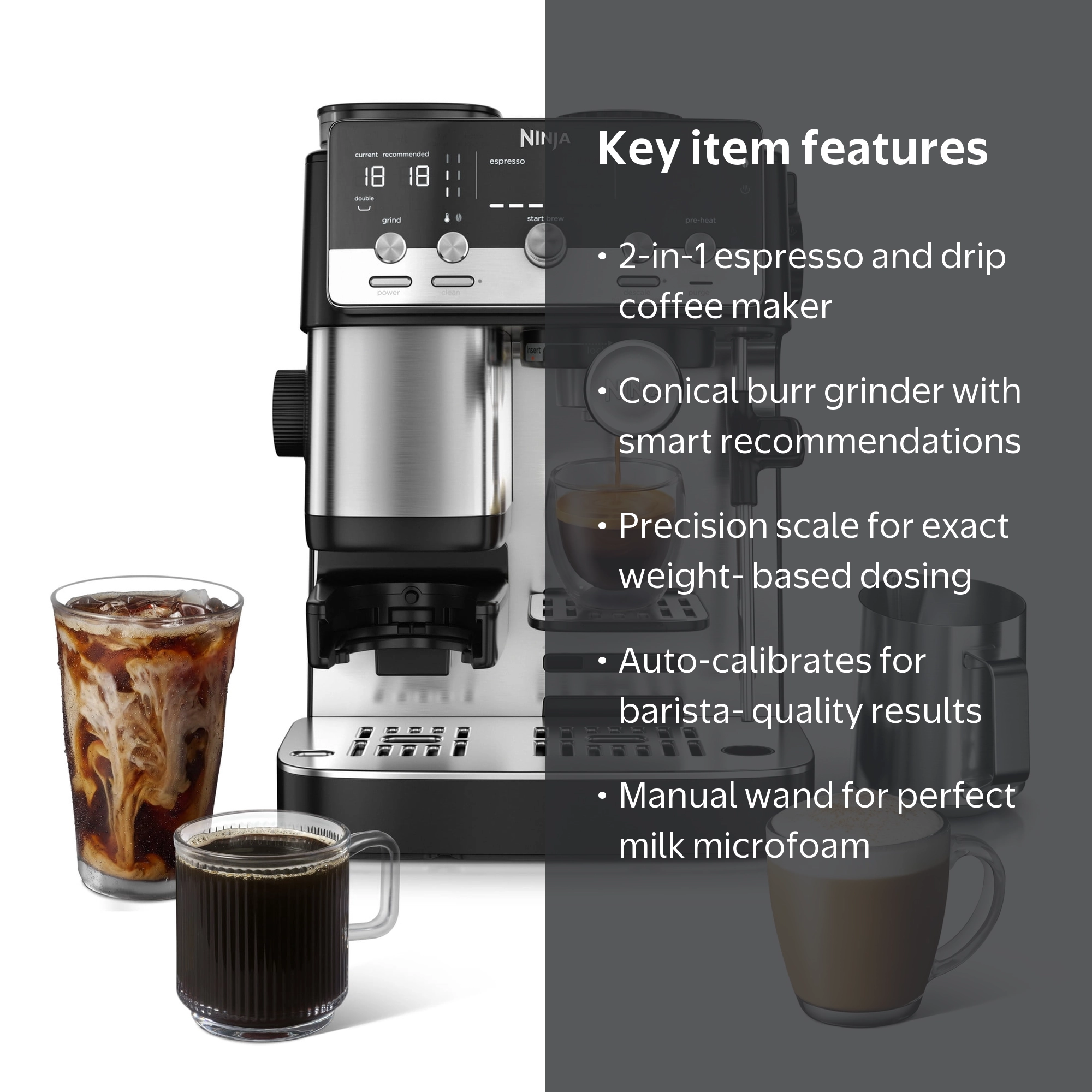 Ninja Luxe Café Mini Espresso Machine & Drip Coffee Maker with