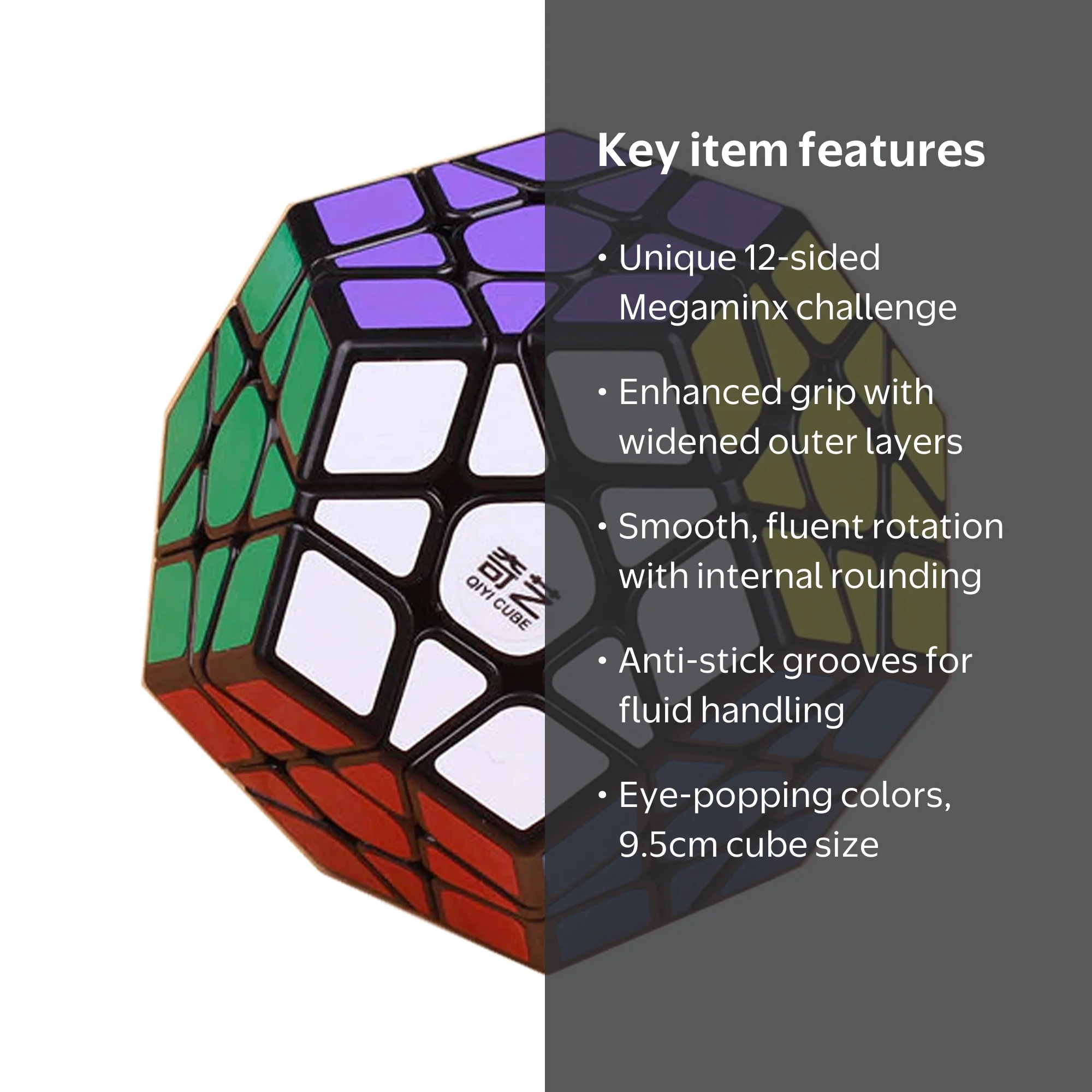 QiYi, 12-Sided Megaminx Speed Cube, 9.5CM, Twist Puzzle - Walmart.com