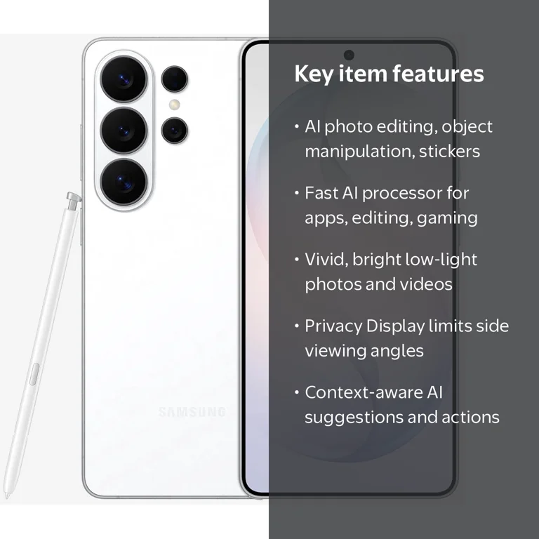 Samsung Galaxy S26 Ultra 512GB Smartphone Unlocked, White Samsung Galaxy S26 Ultra 512GB Smartphone Unlocked, White