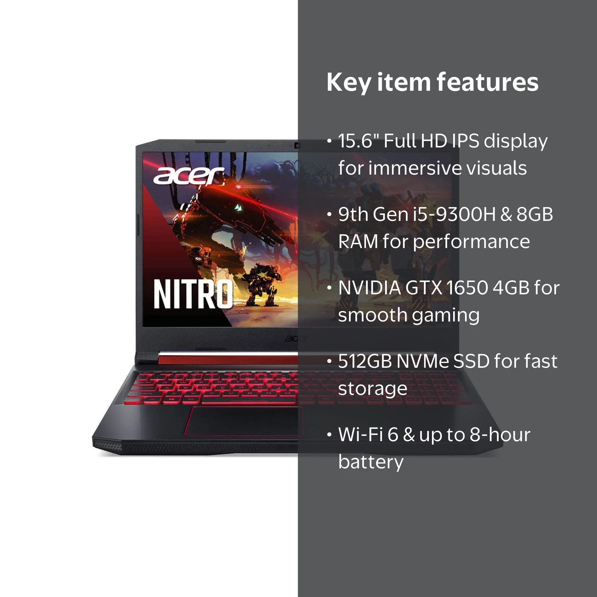 acer Nitro 5 Gaming Laptop, 9th Gen Intel Core i5-9300H, NVIDIA