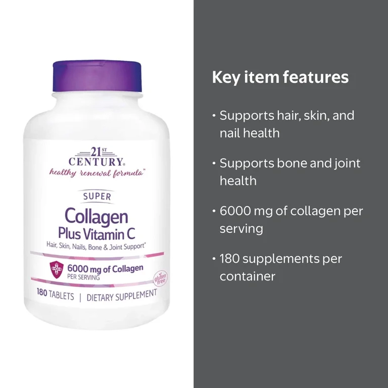 21st Century Super Collagen Plus Vitamin C Supplements 180 Each