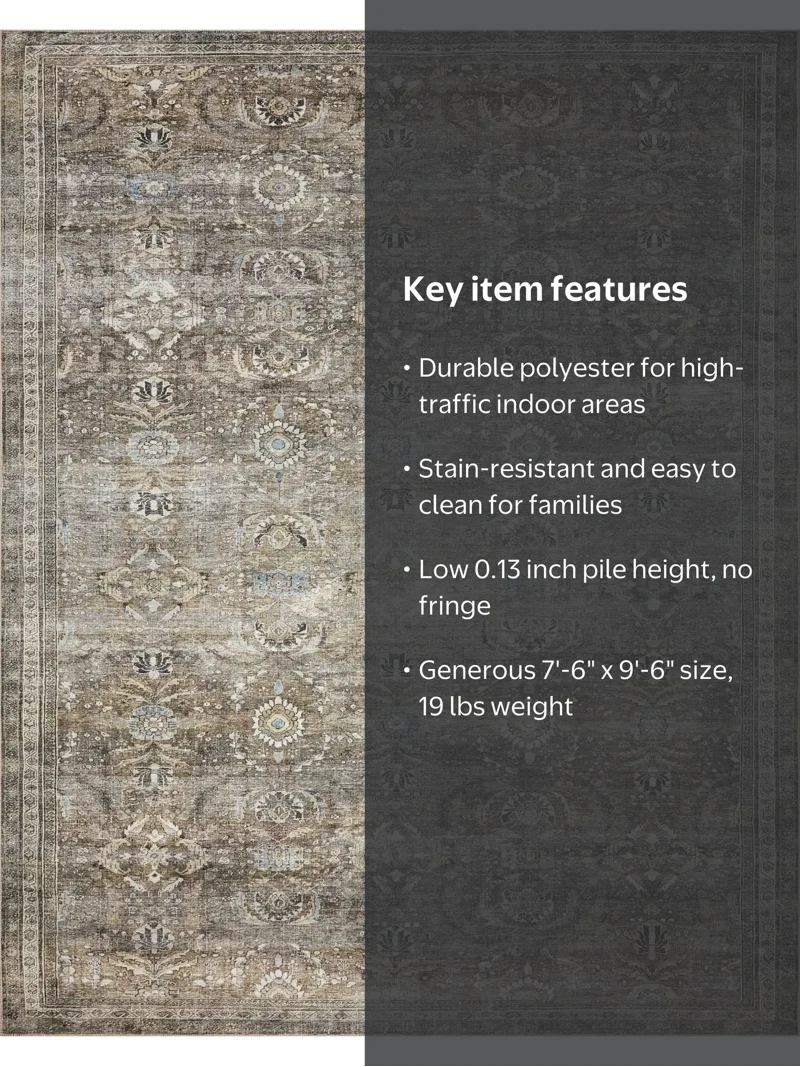 Loloi Layla LAY-13 Printed Antique / Moss Oriental Area Rug 7'-6
