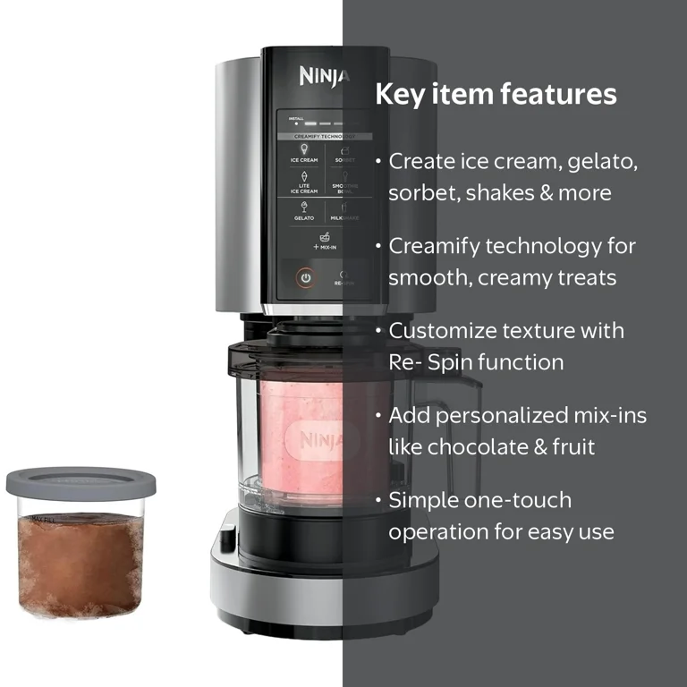 Ninja CREAMi Ice Cream Machine for Gelato, Sorbet, Frozen Treats