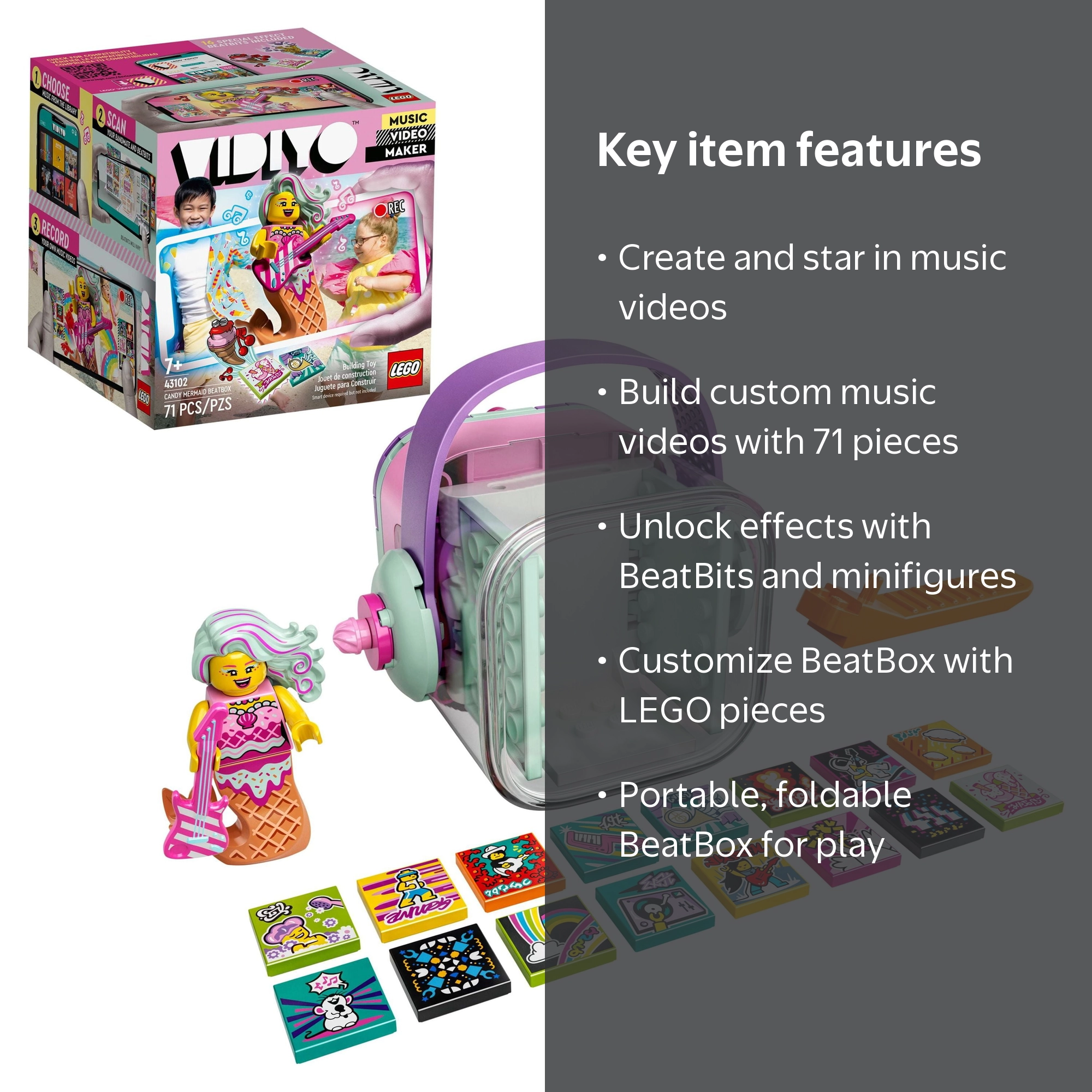 LEGO VIDIYO Candy Mermaid BeatBox 43102 Building Toy (71 Pieces