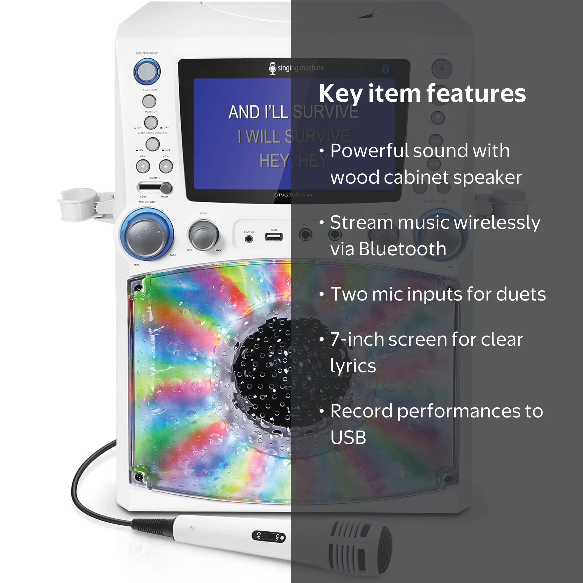 Singing Machine Bluetooth Karaoke System with 7