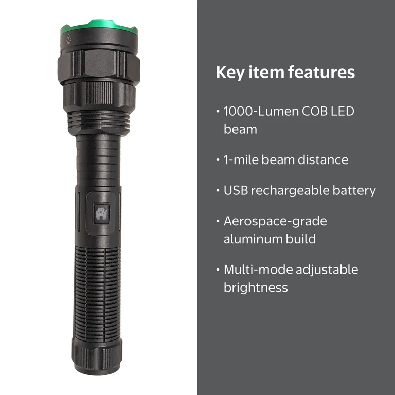 1000 lumen rechargeable flashlight for sale LED Compatible With Rock Island VRBP-100 12-Gaug the flashlight includes both micro Nine Lights in One Brightest