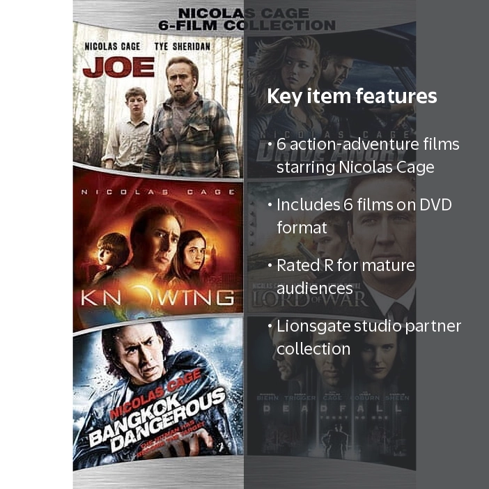 Lionsgate Home Entertainment, DVD, Nicolas Cage 6-Film Collection