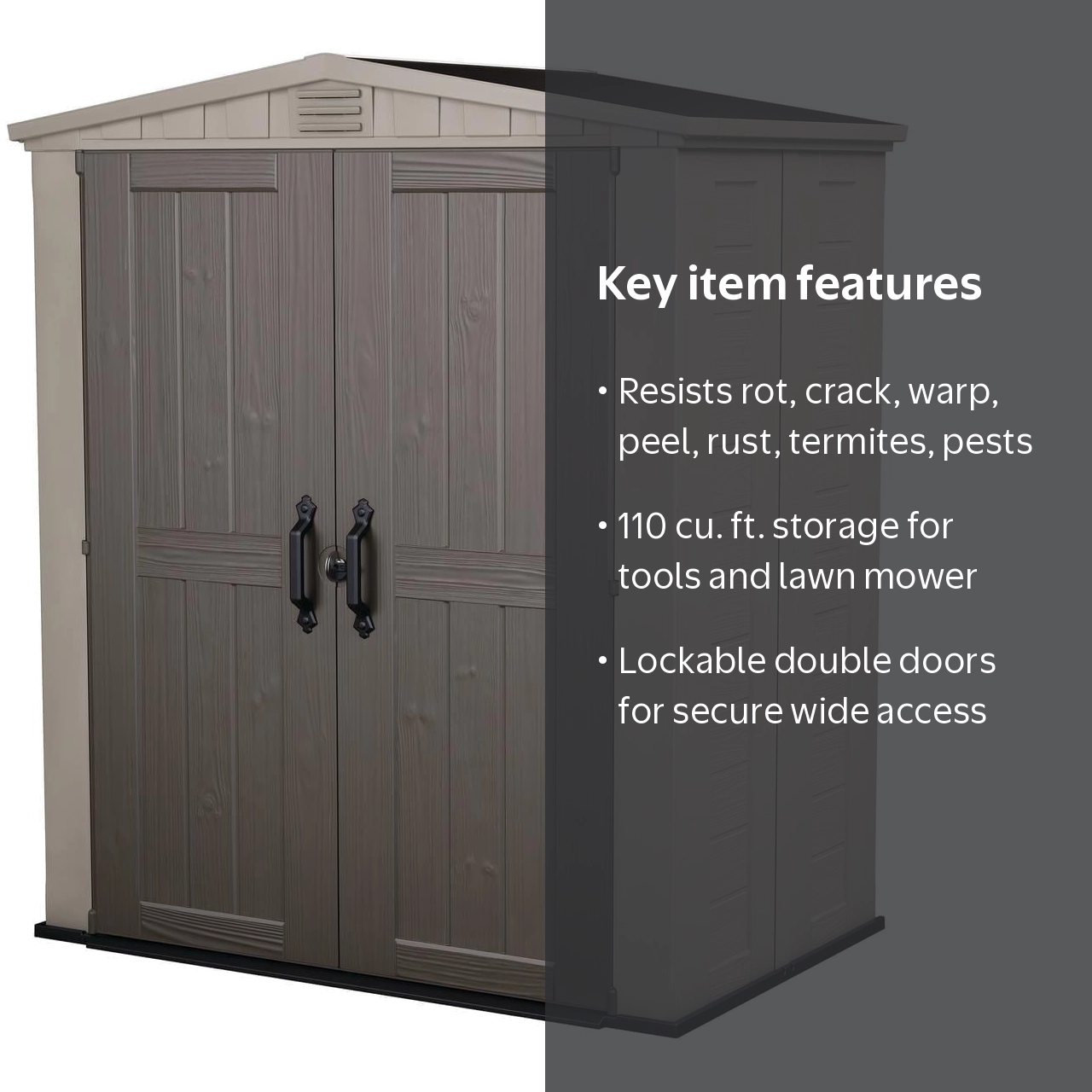 ぞうさん Keter Factor 6x3 ft Resin Outdoor Storage Shed, Durable, Heavy
