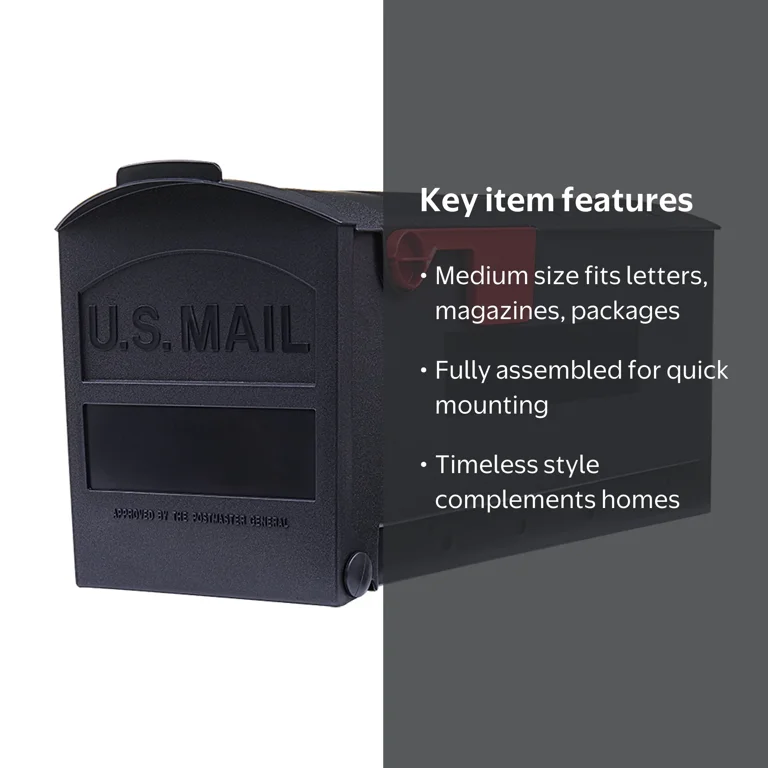 Architectural Mailboxes Patriot Plastic Medium Post-Mount Mailbox