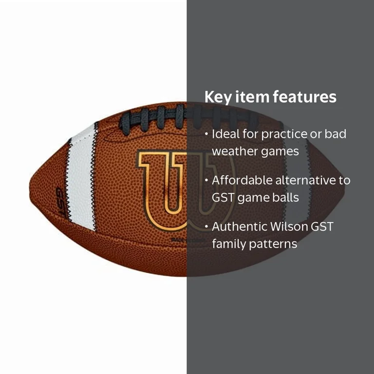 Wilson 1297294 GST Composite Football TDY, Patented ACL Laces