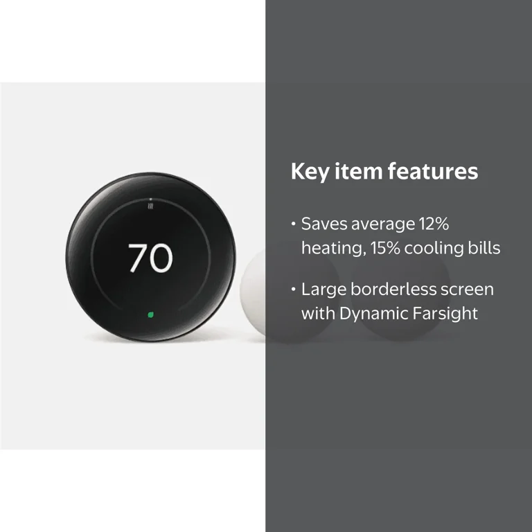 Google Nest Learning Thermostat 4th Gen, 2-Pack Temperature Sensor