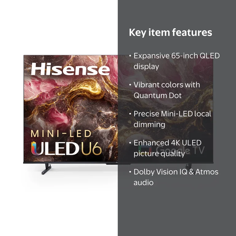 Hisense 65'' 4K ULED Google Smart TV - Dolby Vision IQ & Atmos