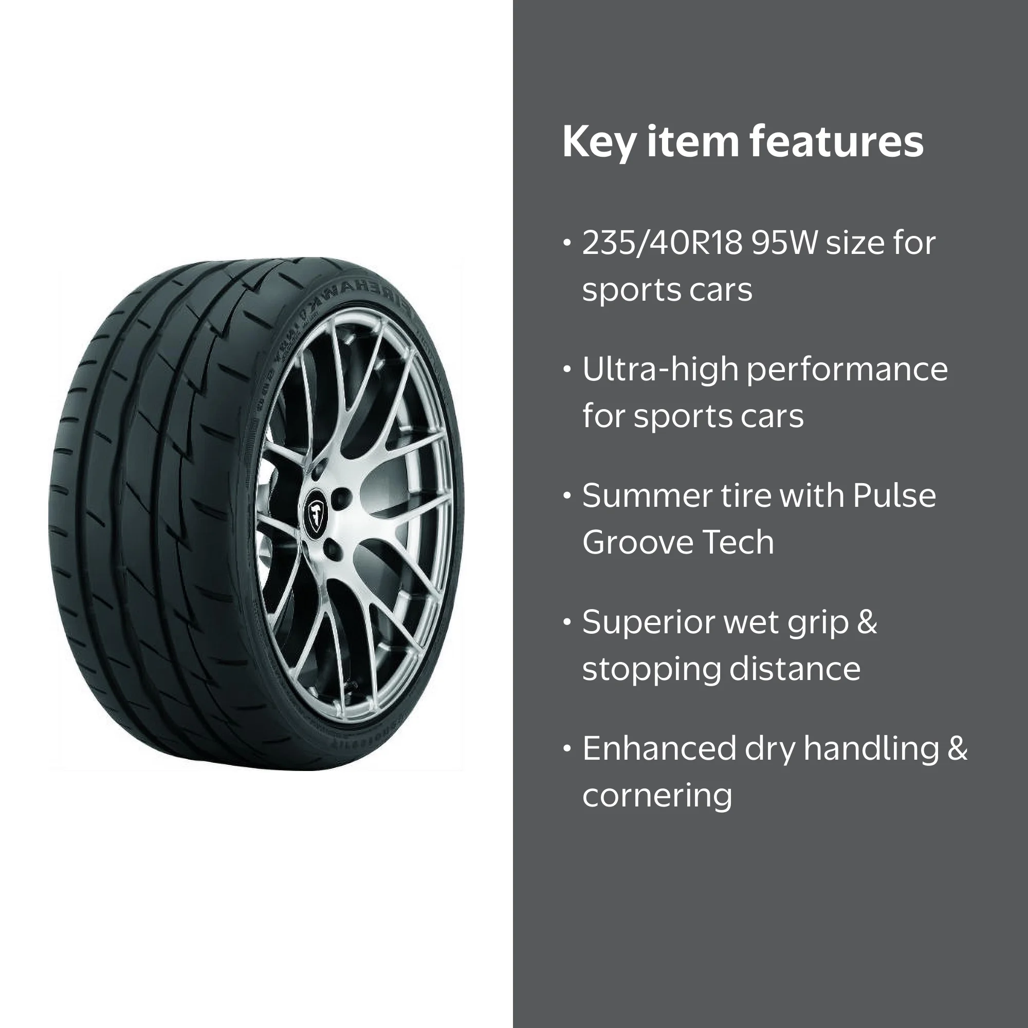 Firestone, Firehawk Indy 500, 235/40R18 95 W Tire, Black - Walmart.com
