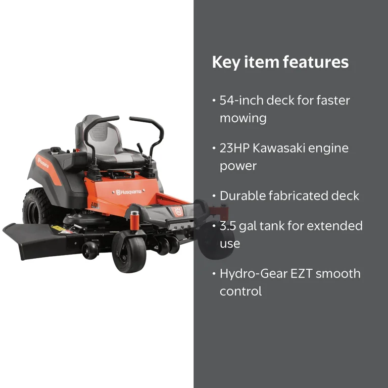 Husqvarna, Lawn Mower, 54 inch, 23HP Kawasaki engine - Walmart.com