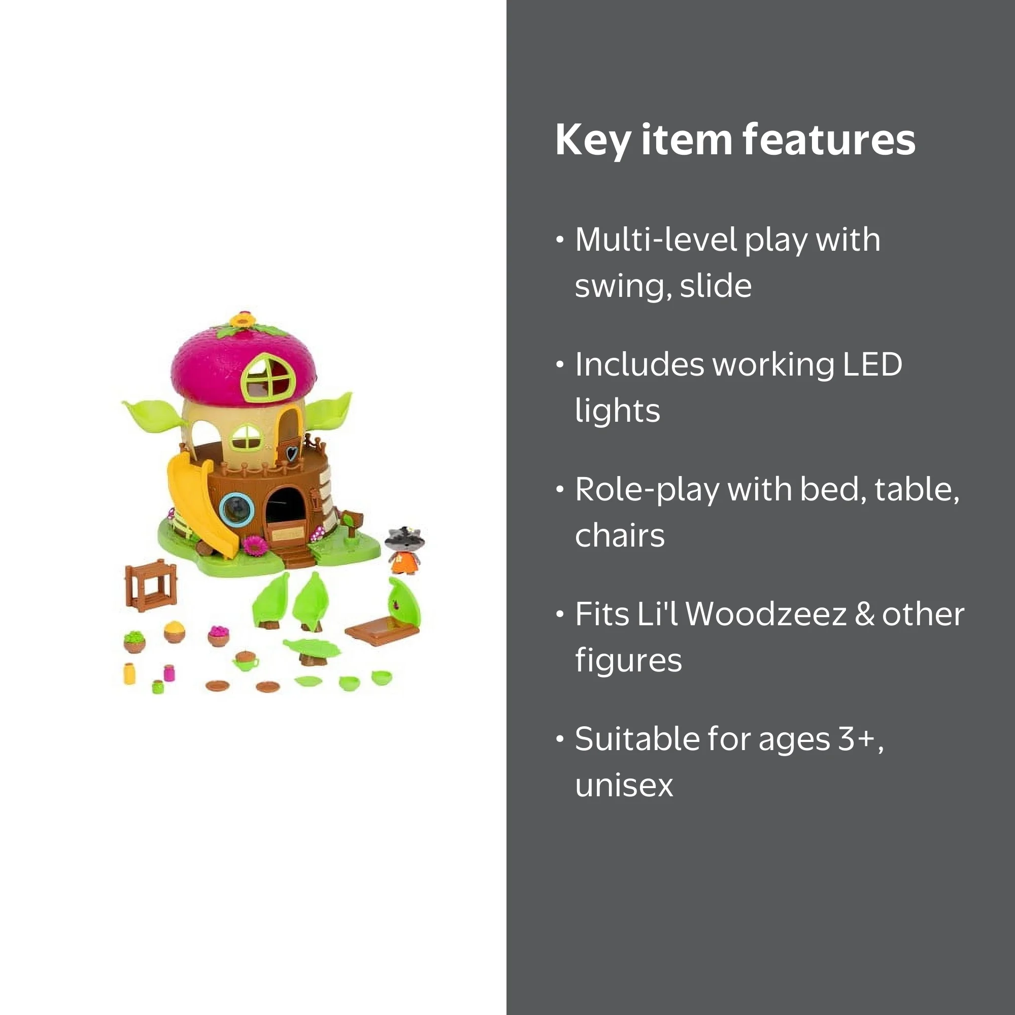 Li'l Woodzeez Deluxe Acorn Treehouse Family Playset with