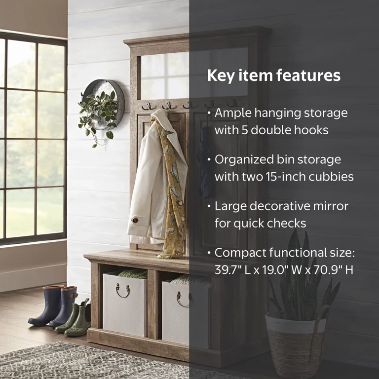 Better Homes & Gardens Crossmill Hall Tree Storage Bench