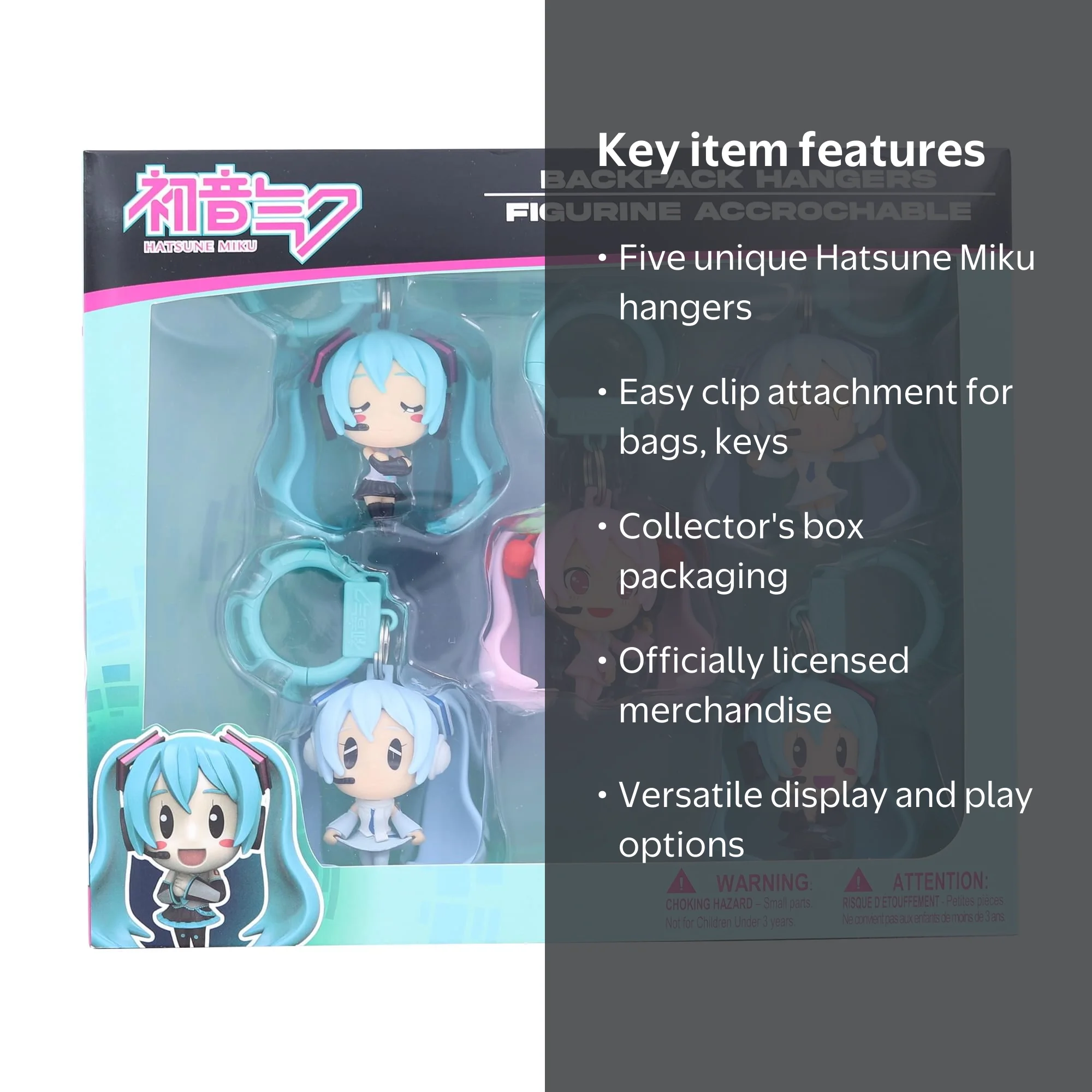 Hatsune Miku 5-Piece Backpack Hanger Collectors Box - Walmart.com