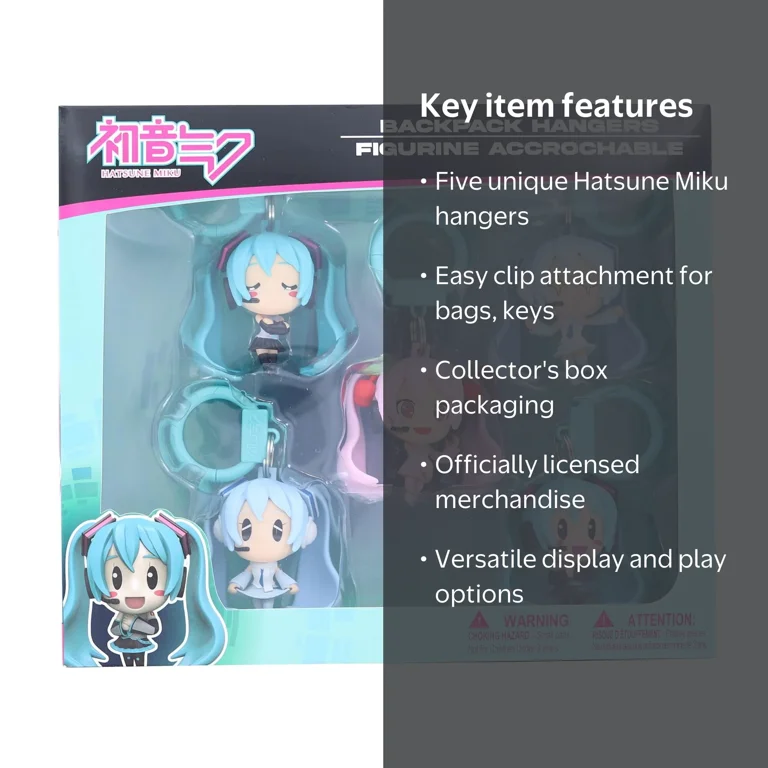 Hatsune Miku 5-Piece Backpack Hanger Collectors Box - Walmart.com