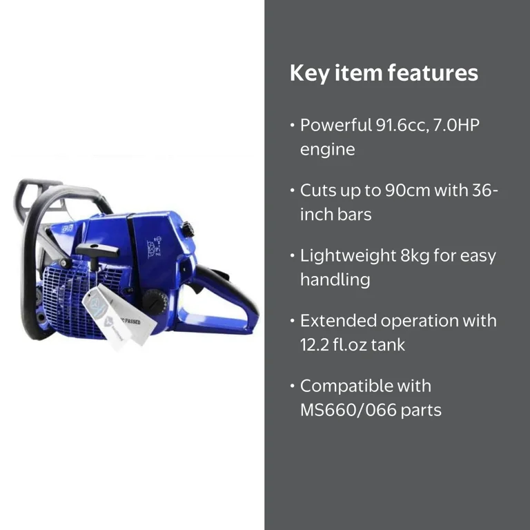 Holzfforma 92cc Blue Thunder G660 Chainsaw Power Head, Compatible