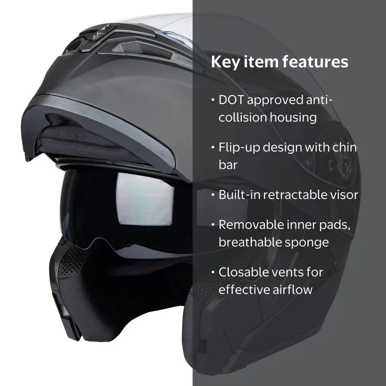 Jiekai, Full Face Motorcycle Helmet, Dual Visor Sun Shield, Size M