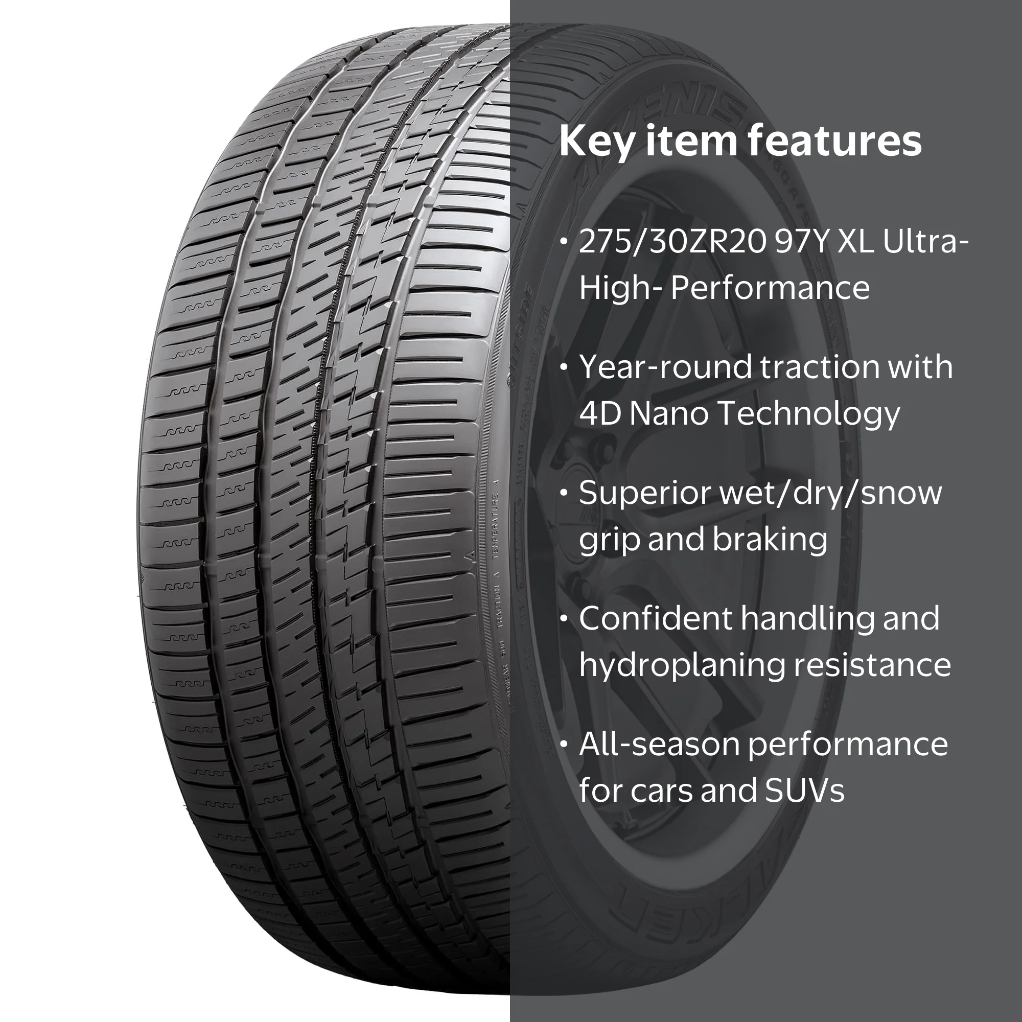 Falken Azenis FK460 UHP All Season Tire, 275/30ZR20 97Y XL