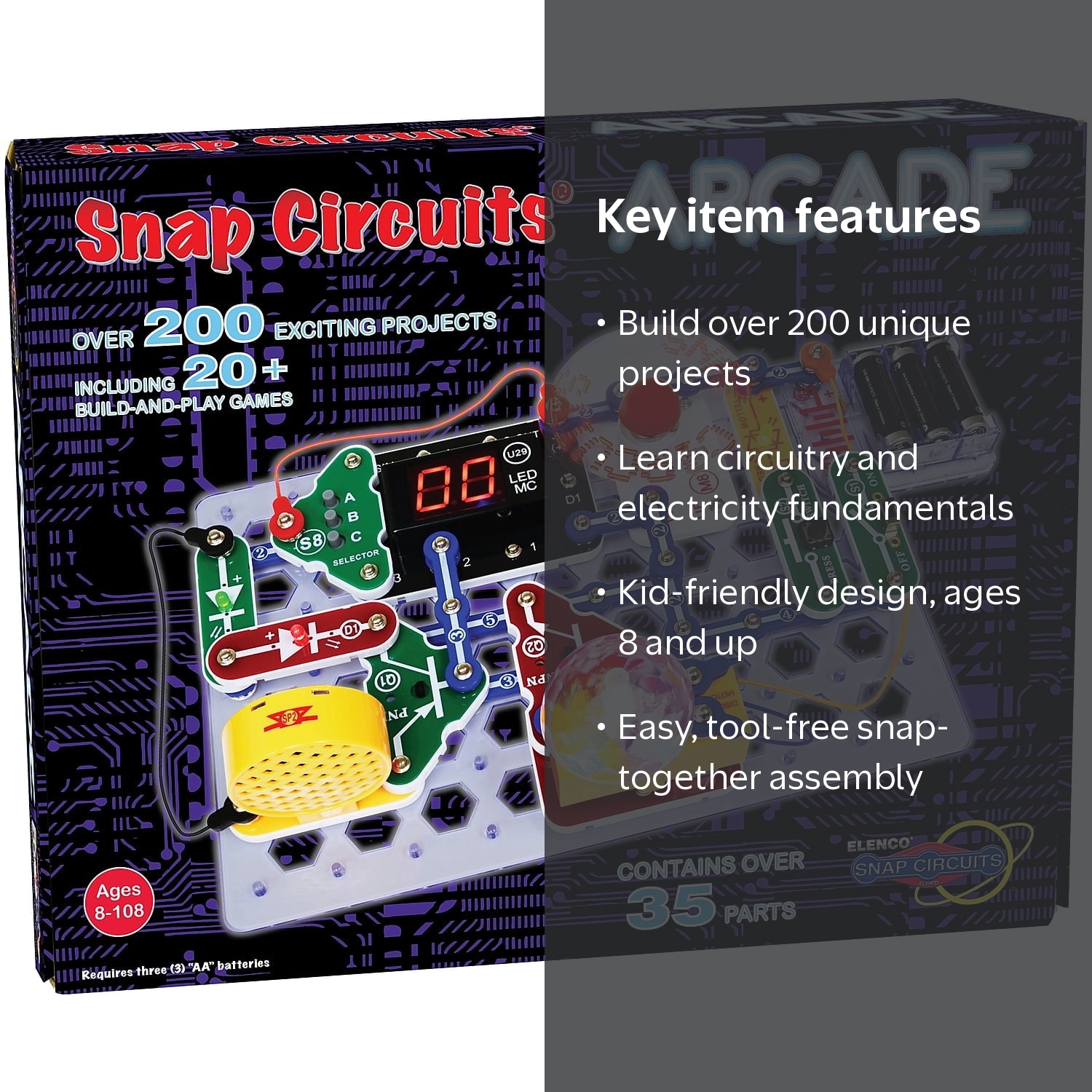 Snap Circuits Arcade | 200 Project Electronics Science Kit for