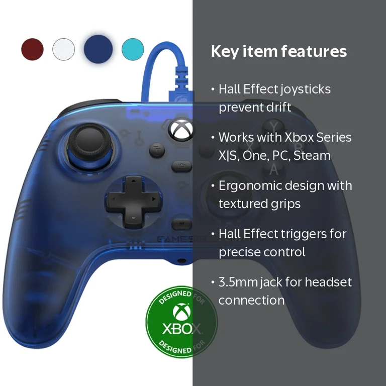 GameSir, Controller, Wired, Anti-drift Hall Effect Sticks, Blue