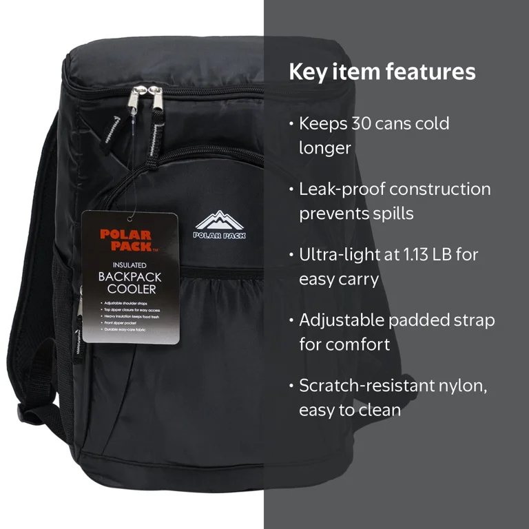 adult laptop backpack with insulated cooler Arctic Mule 30L handle includes ergonomic HILUSEN Extra Large Backpack for
