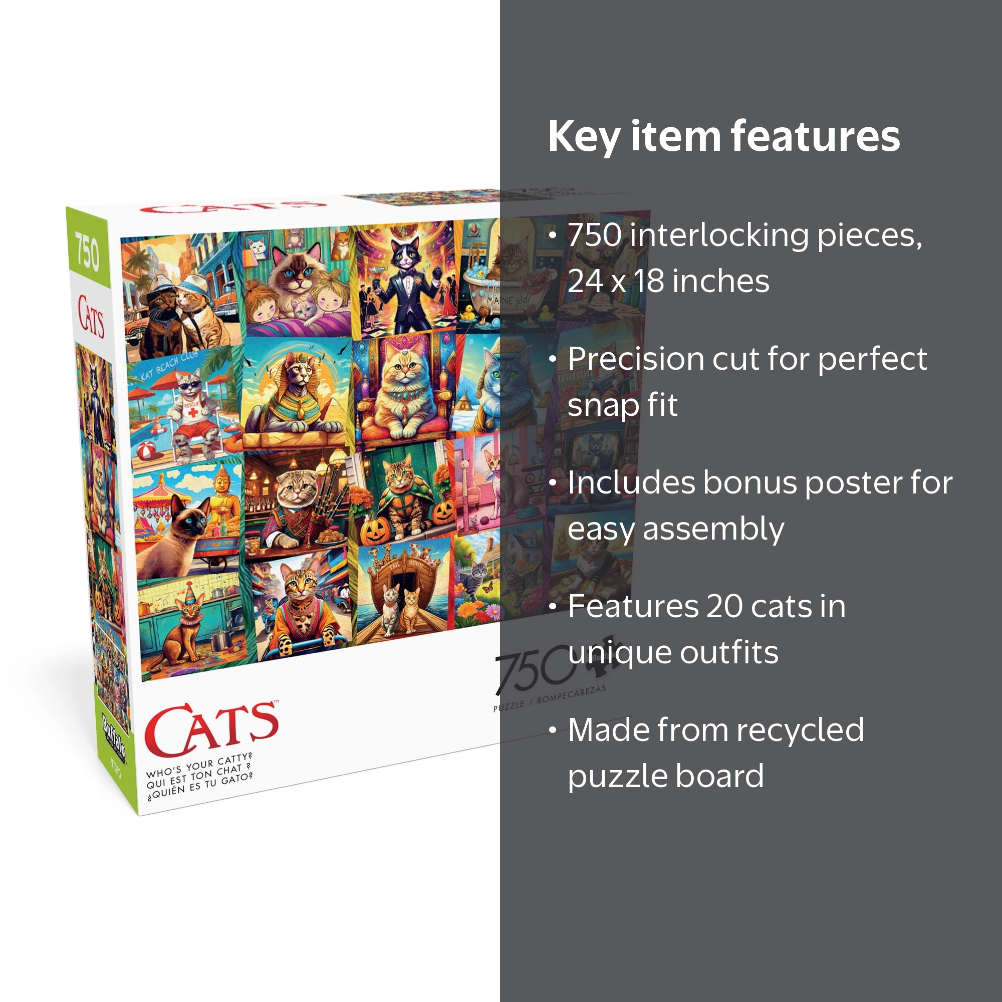 Buffalo Games Who's Your Catty 750-Piece 24 x 18-Inch Interlocking