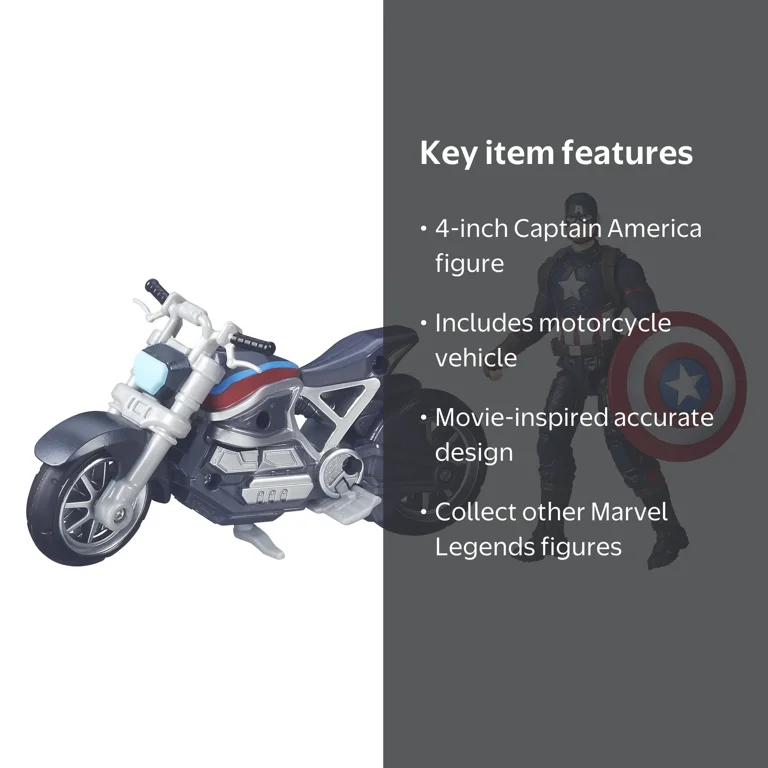 Marvel Legends Series Captain America and Motorcycle - Walmart.com