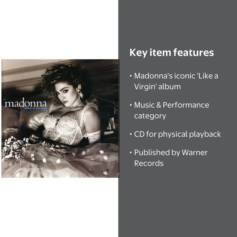 Madonna, Like a Virgin, Music & Performance, CD - Walmart.com