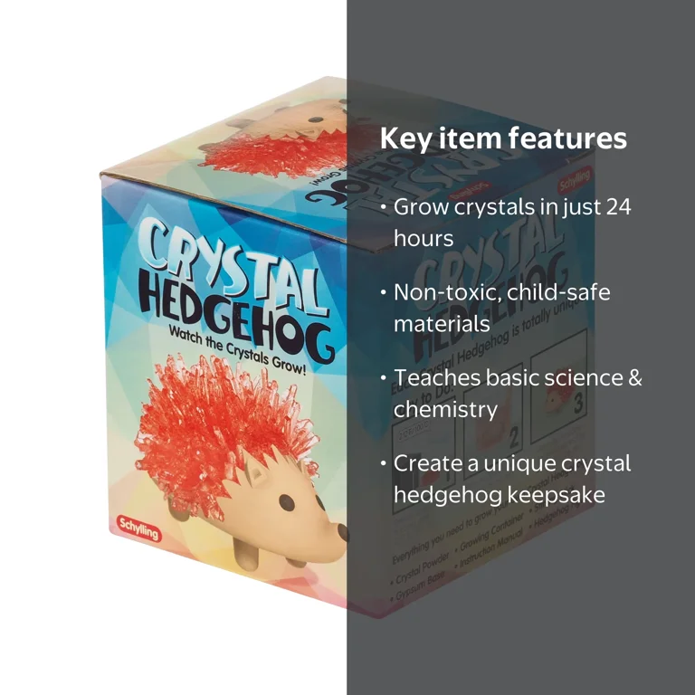 Schylling Hedgehog Crystal Growing Kit, Includes Everything