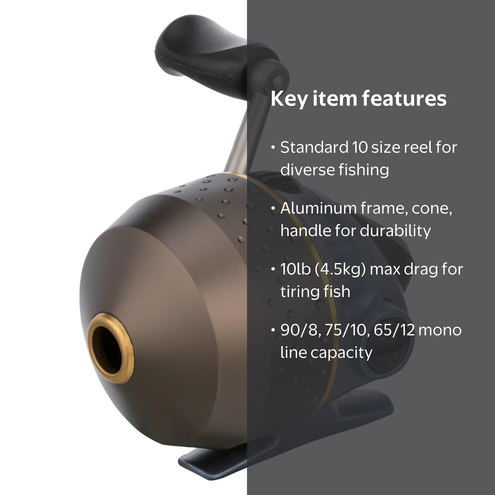 Pflueger, Spincast Fishing Reel, 10 Size, Durable Aluminum Frame
