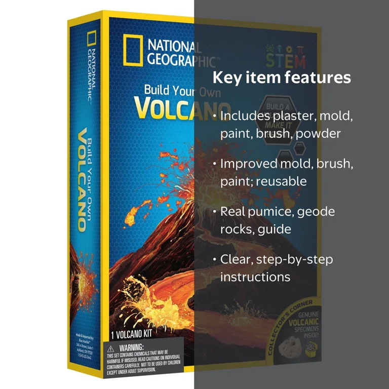 National Geographic STEM Build Your Own Volcano Science Kit for