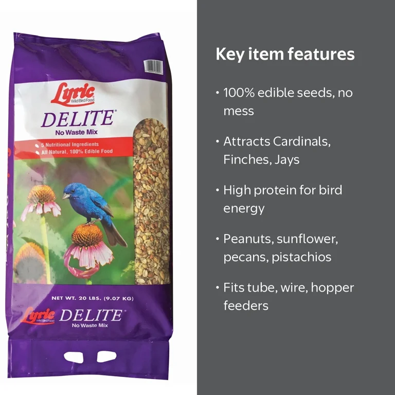 Lyric®, Wild Bird Food, 20 lb, Shell-Free Nuts Seeds - Walmart.com